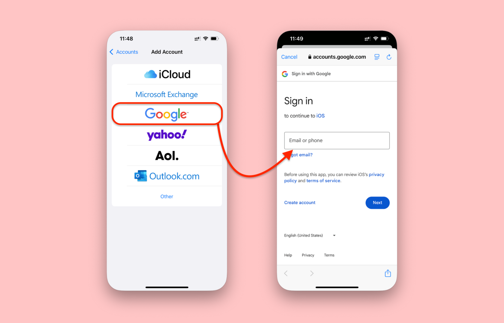 Import Google Contacts to I Phone Step 3