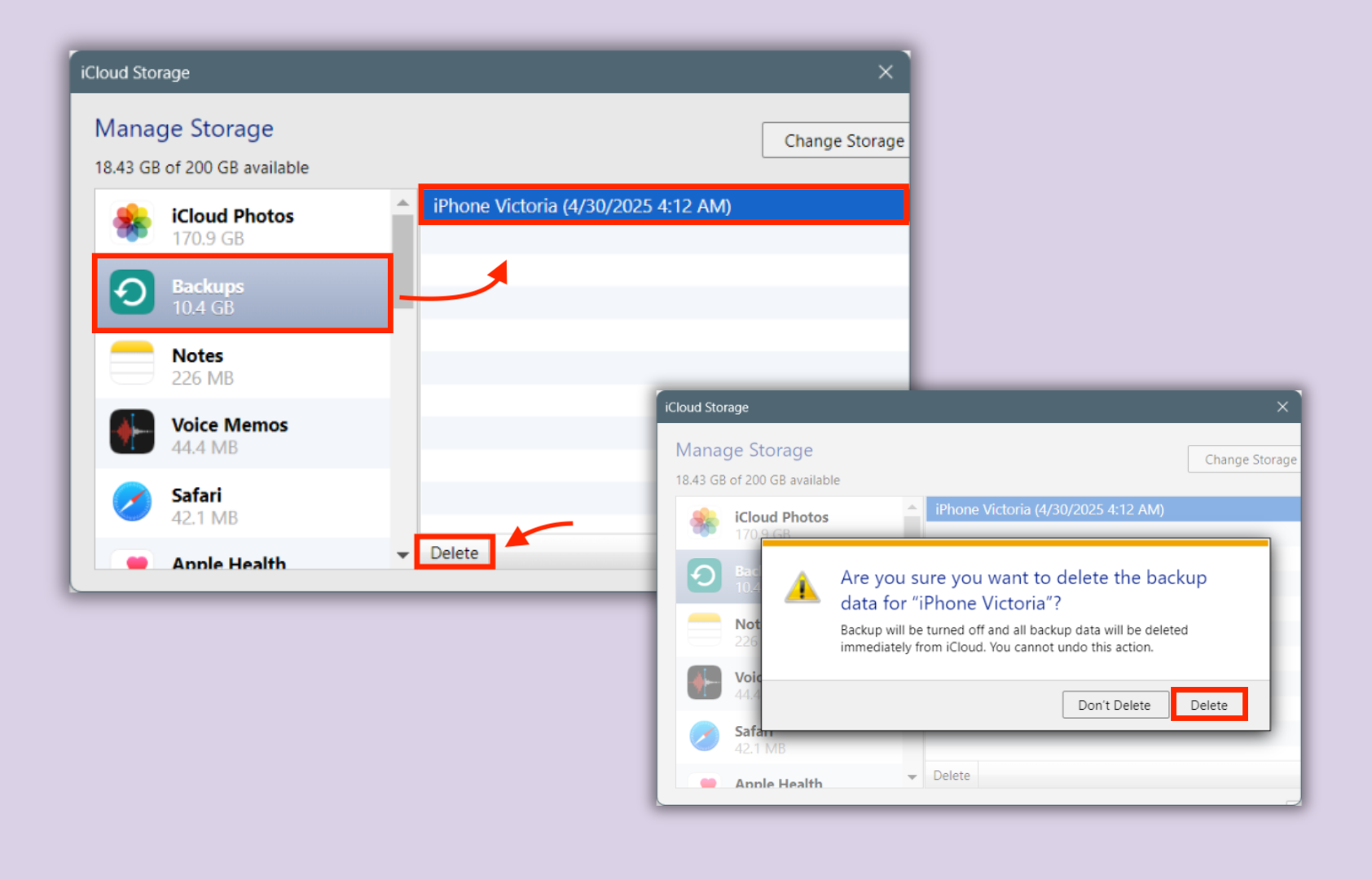Delete I Cloud Backup With Windows Pc Step 3 Delete I Cloud Backup With Windows Pc Step 3