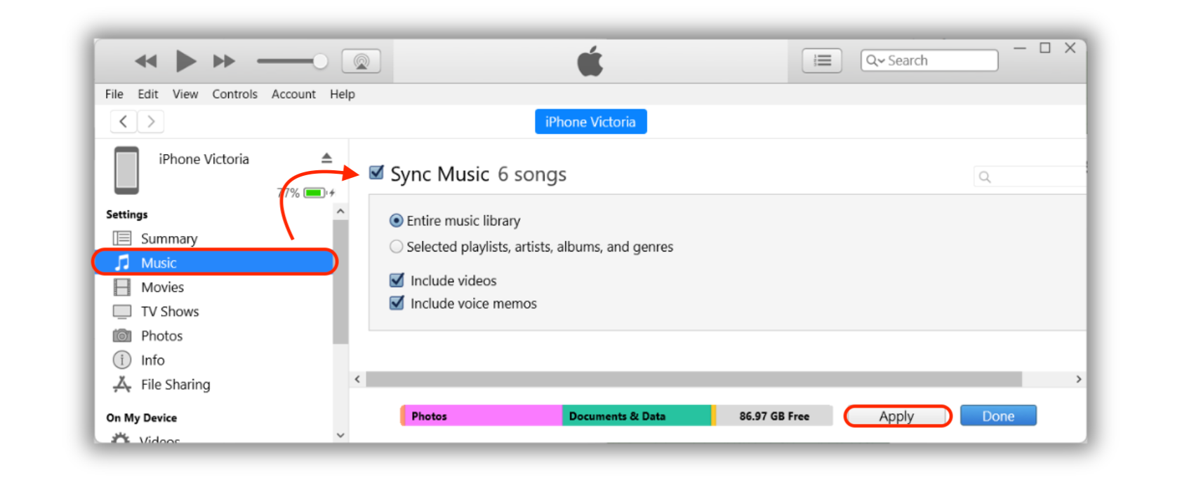 Steps to Add Music to I Phone Using I Tunes Step 3 Steps to Add Music to I Phone Using I Tunes Step 3