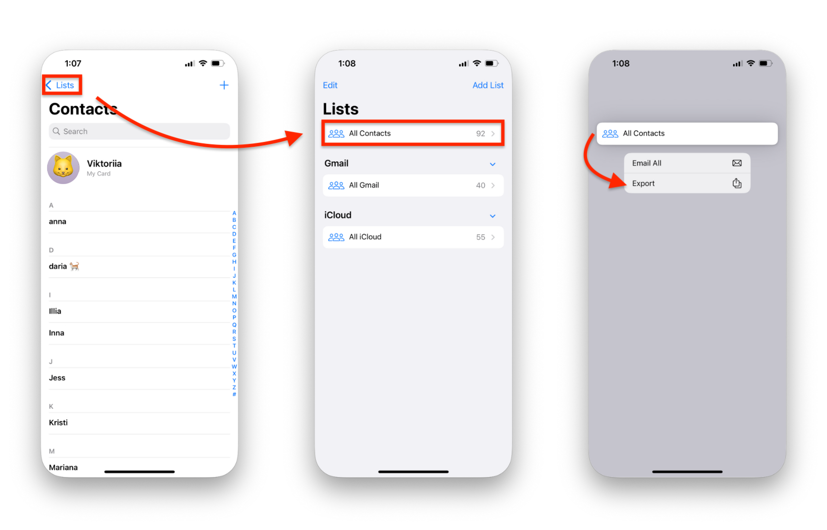 Transfer Contacts From I Phone to Computer With Email Step 1.5 Transfer Contacts From I Phone to Computer With Email Step 1.5