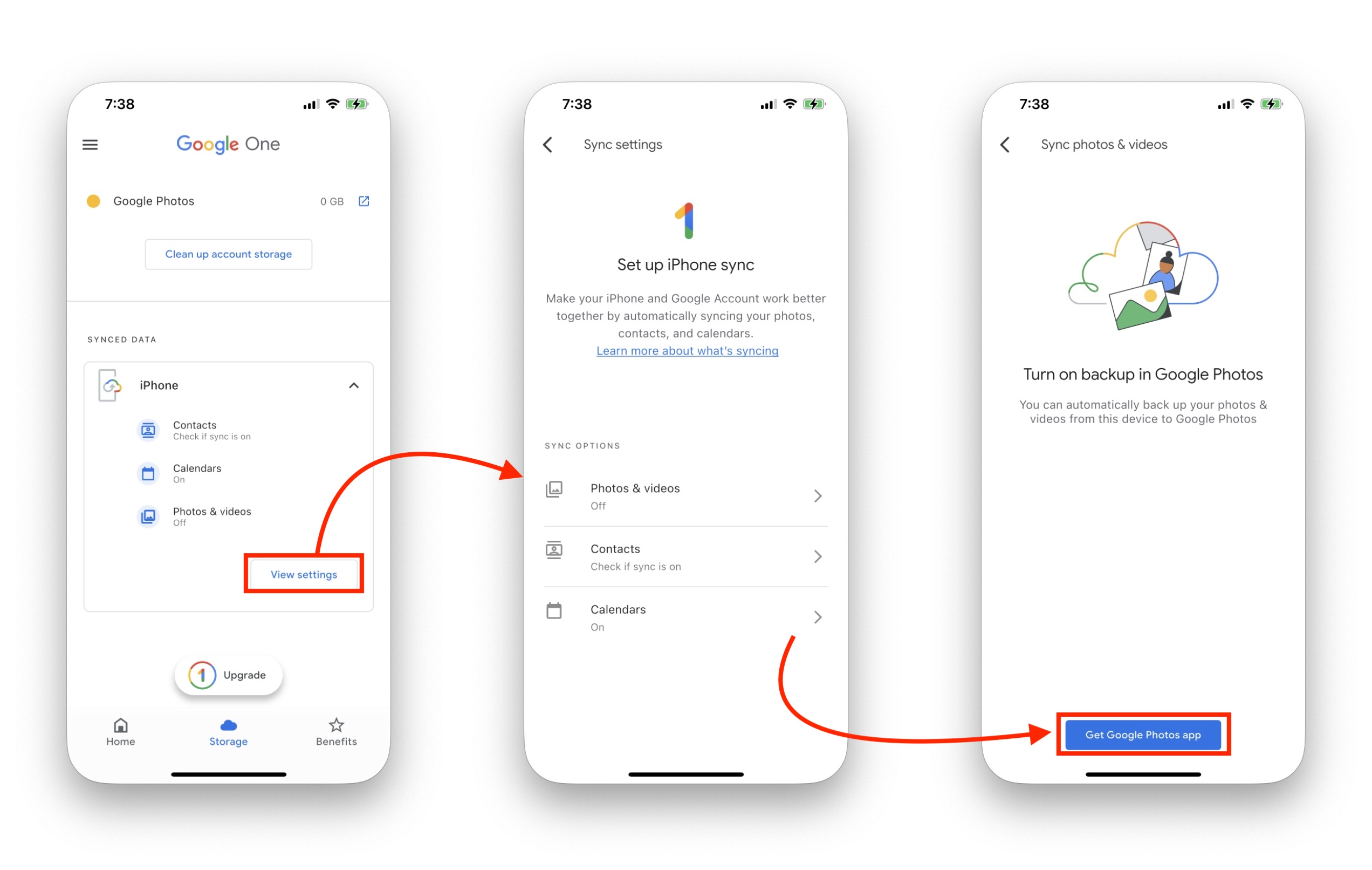 Back up I Phone Data to Google One 2