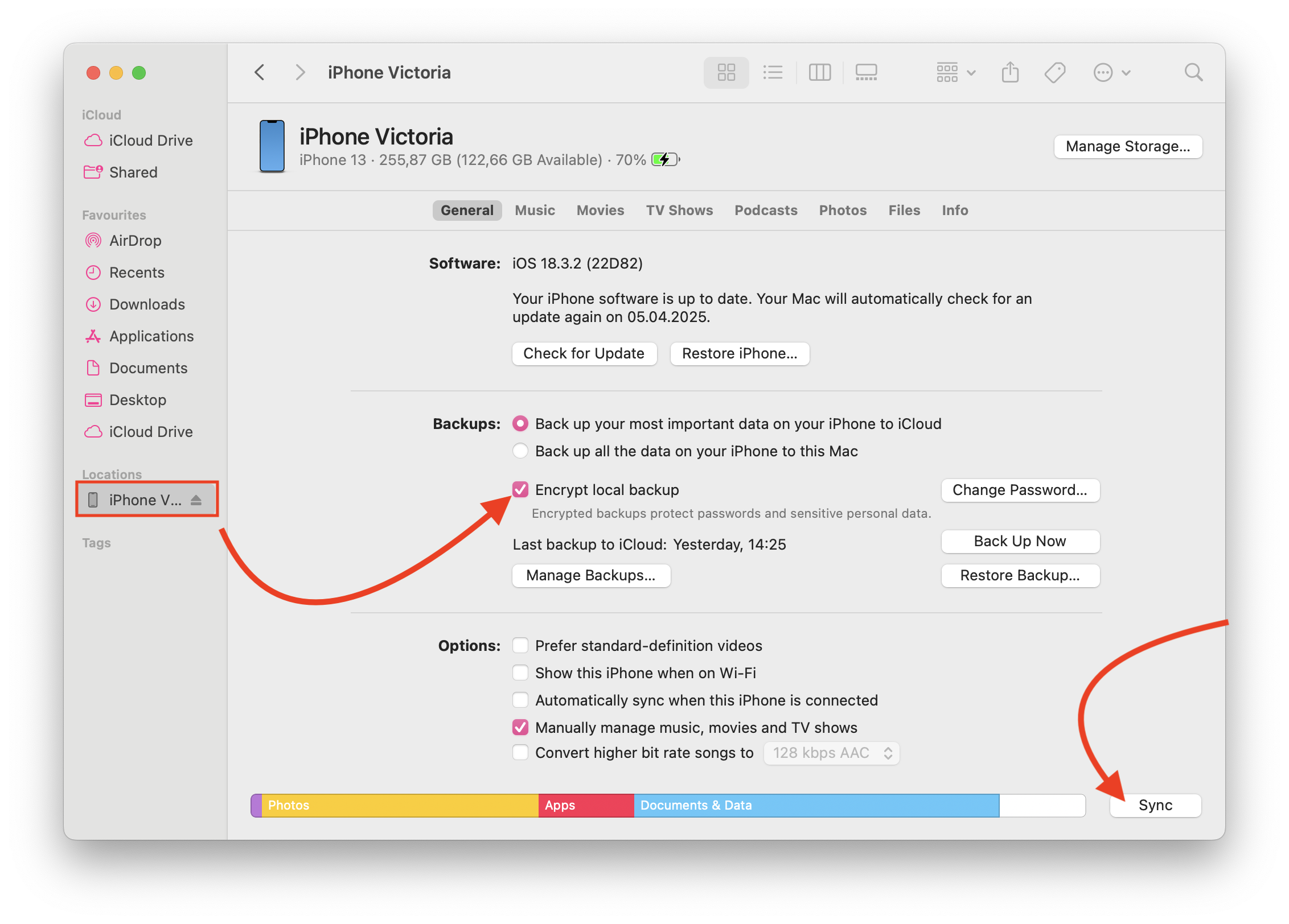 How to Backup I Phone Without I Cloud Using Finder
