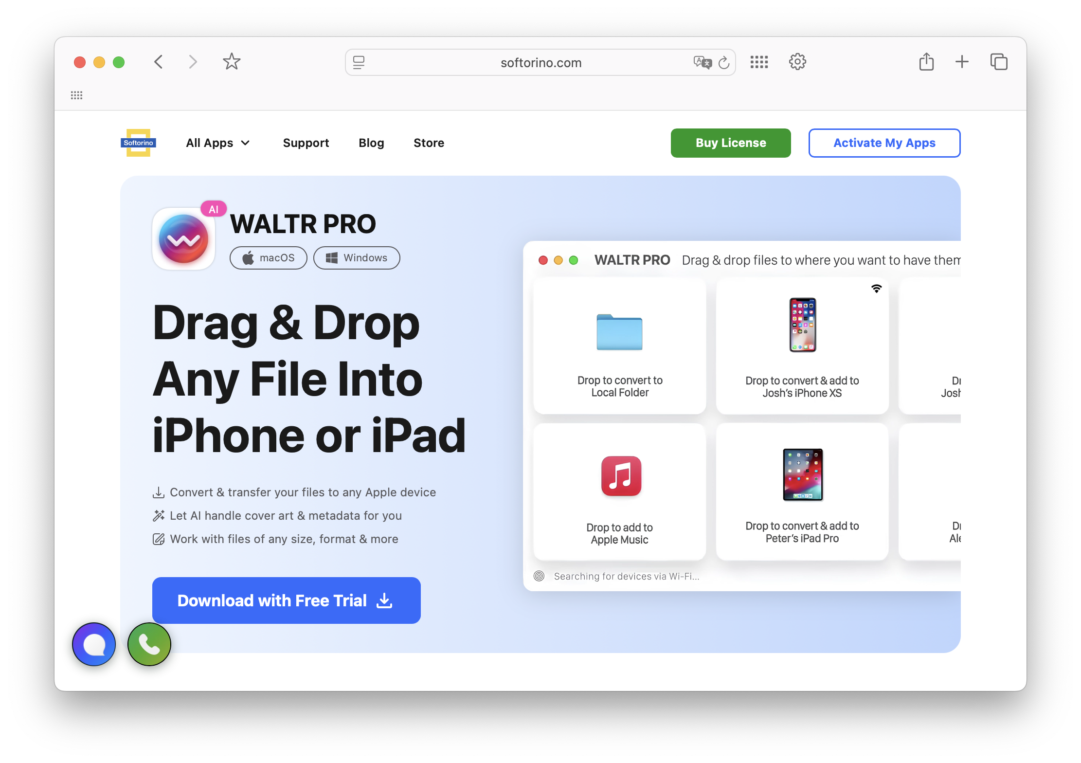 Waltr Pro Landing Page