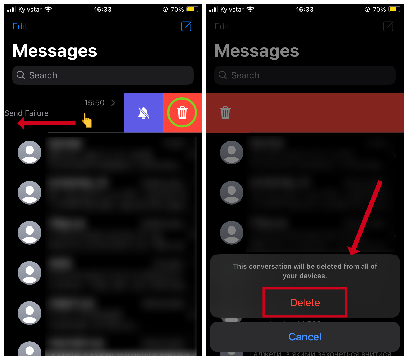 How to Delete Chat or Conversation on Messages on iPhone