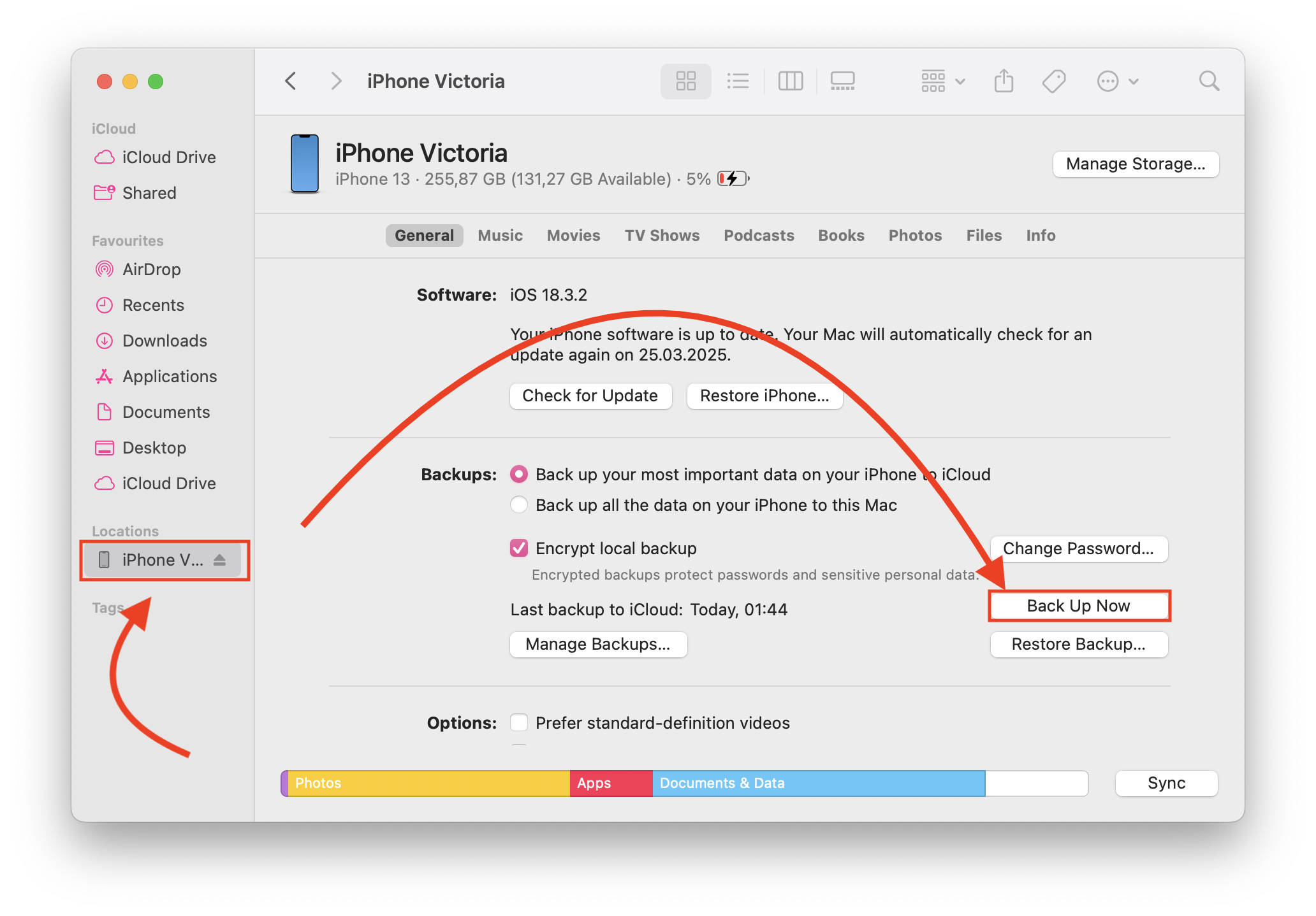 Backing up Your I Phone on Mac Os Catalina and Later Backing up Your I Phone on Mac Os Catalina and Later