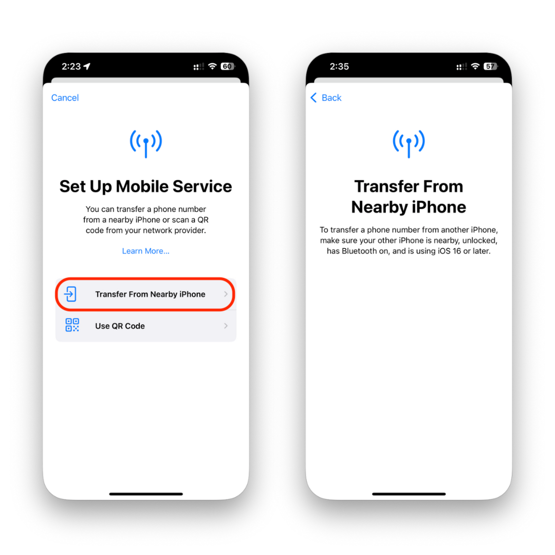 Transfer E Sim From One I Phone to Another