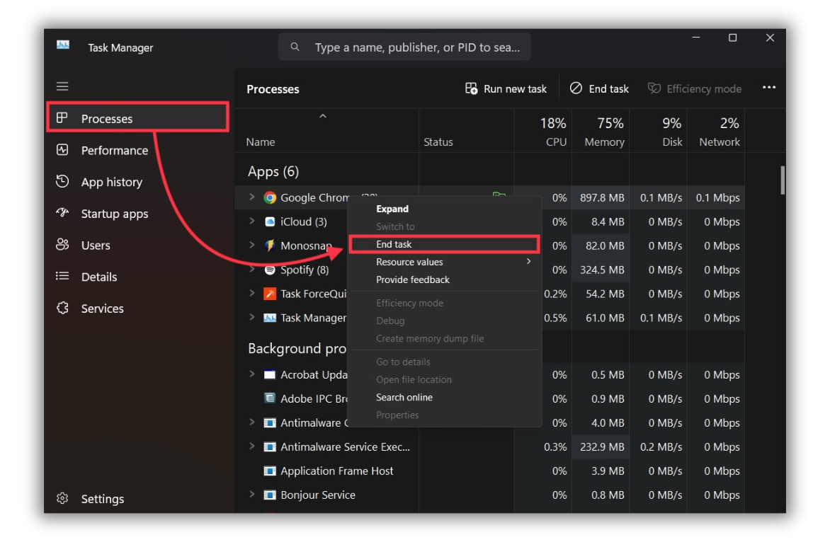 How to Force Quit Apps on Windows Using Task Manager Step 1 How to Force Quit Apps on Windows Using Task Manager Step 1