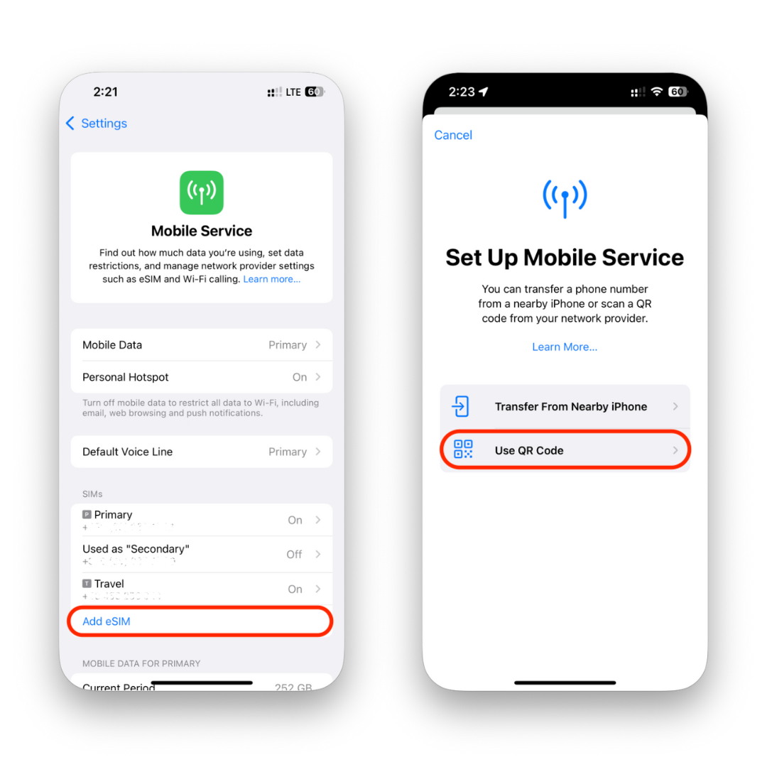 How to Activate E Sim on I Phone Option 1
