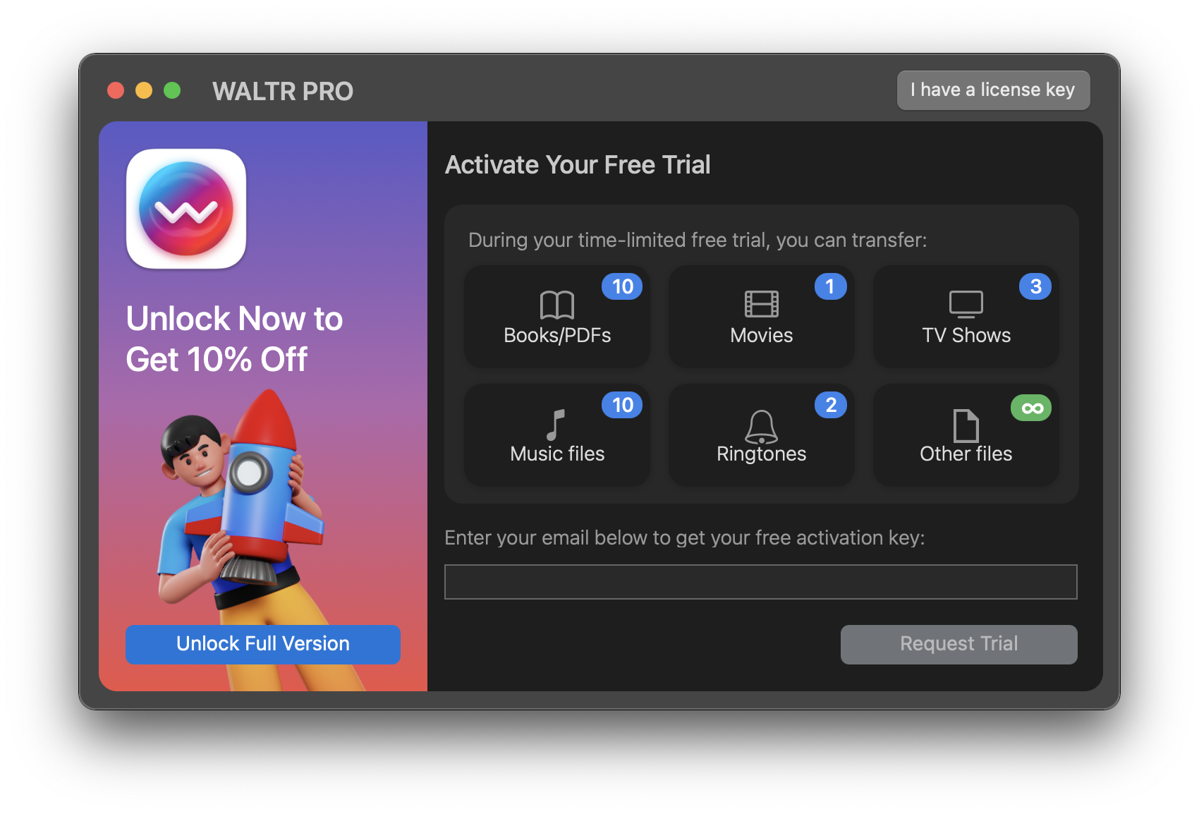 Waltr Pro Trial Limits