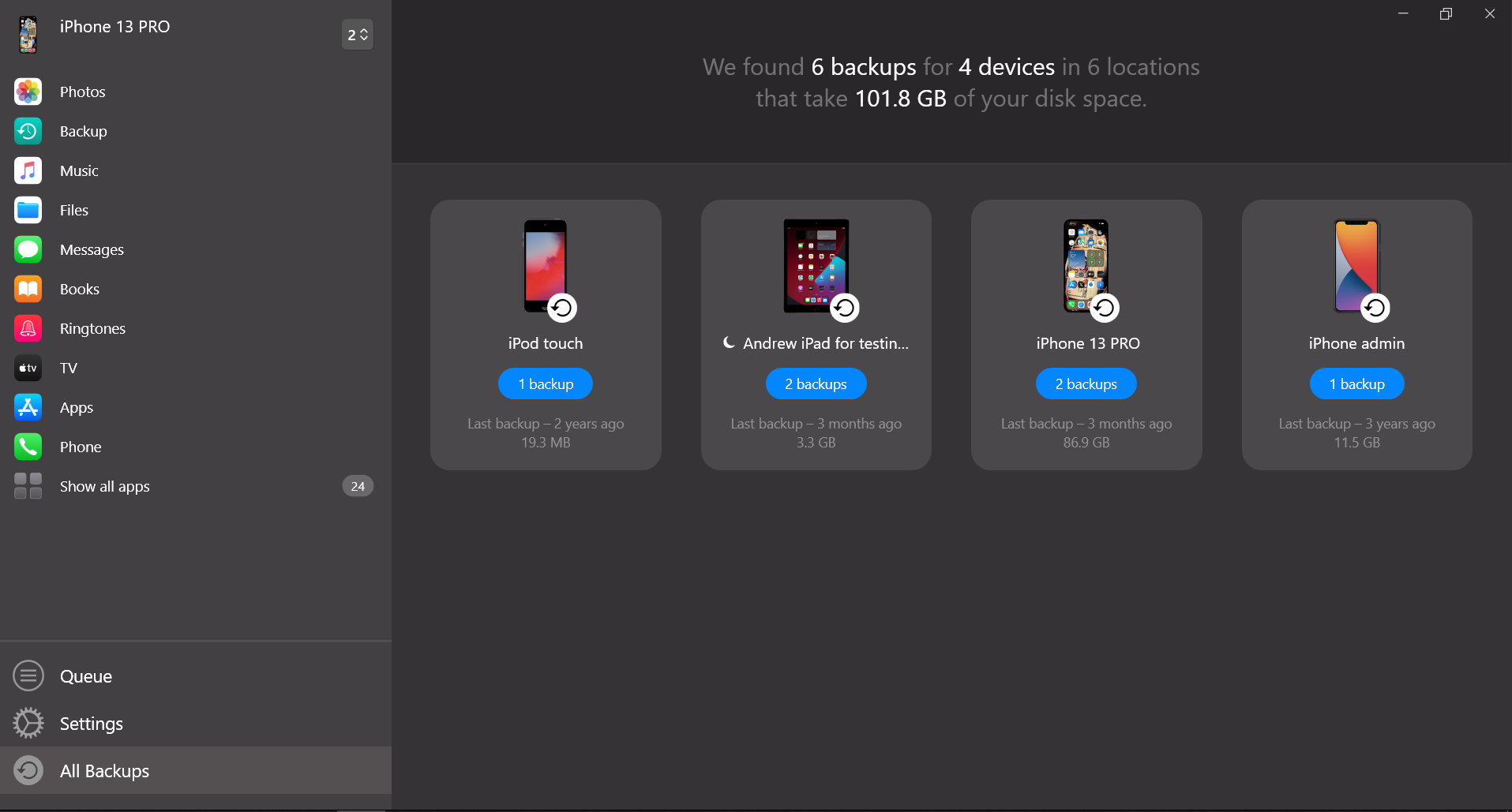 Backup and Restore iPhone Alttunes Backups